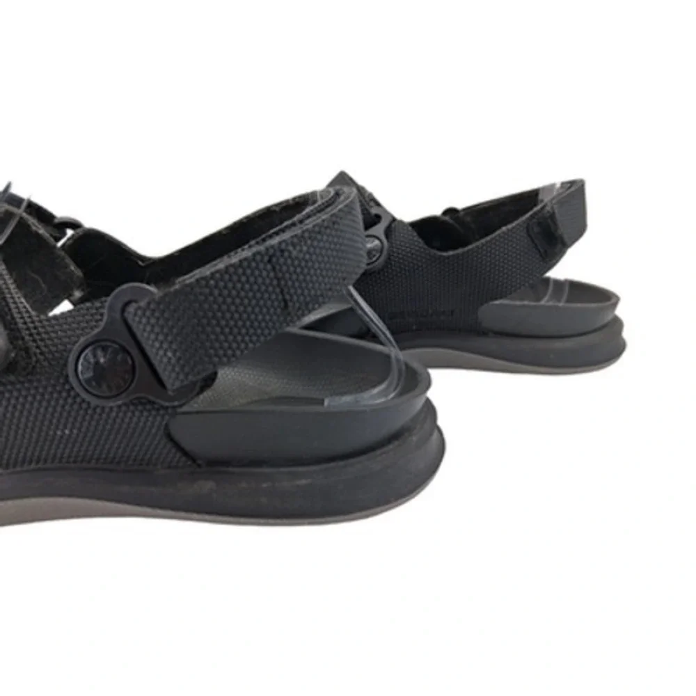 Birkenstock Sandals Womens US 8-8.5 EU 39 Black Nylon Strappy Hook Loop Comfort - Picture 12 of 13